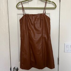 Mini brown “leather” dress